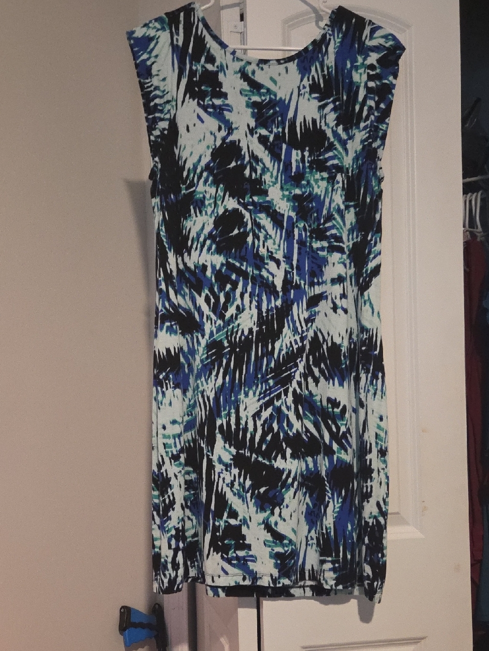 Apt. 9 Blue and Black Abstract Print Midi Dress